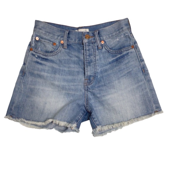 Madewell Relaxed Denim Raw Hem Shorts Size 25 - Picture 1 of 12